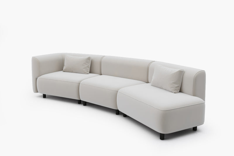 Puddo Modular Reversible Sectional Sofa with Pudding-Inspired Curved Arms