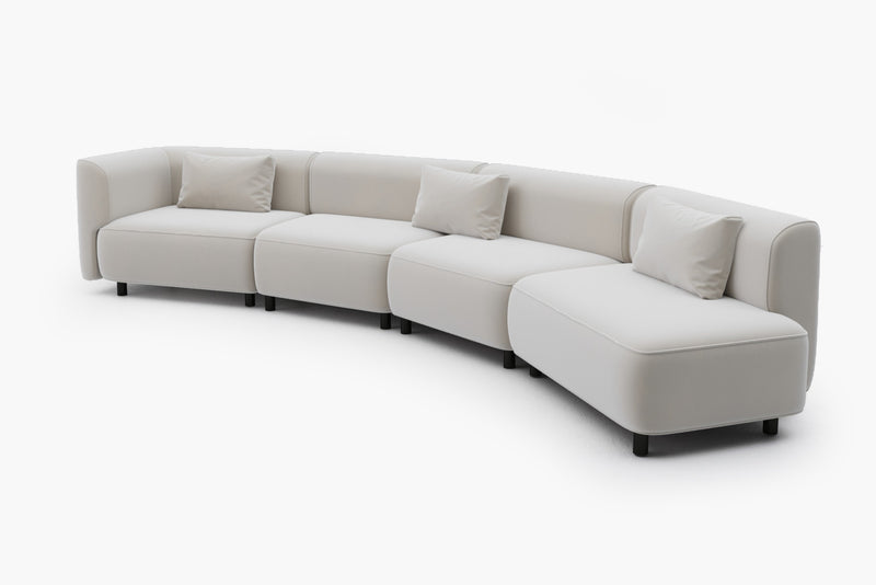 Puddo Modular Reversible Sectional Sofa with Pudding-Inspired Curved Arms