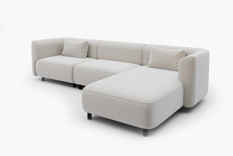 Puddo Modular Reversible Sectional Sofa with Pudding-Inspired Curved Arms