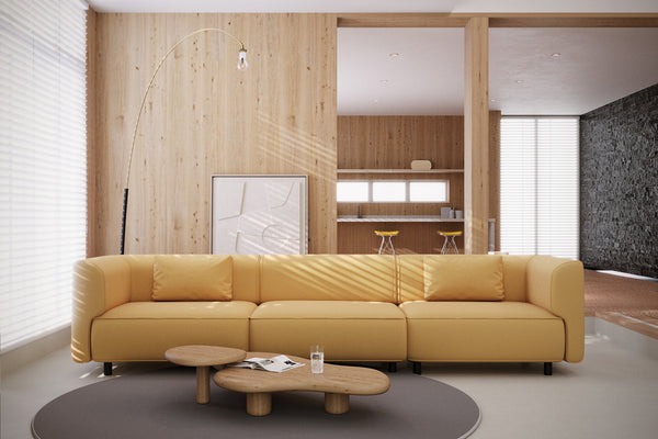Puddo Modular Reversible Sectional Sofa with Pudding-Inspired Curved Arms