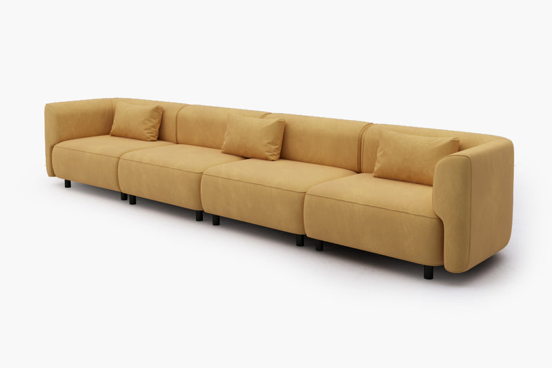 Puddo Modular Reversible Sectional Sofa with Pudding-Inspired Curved Arms