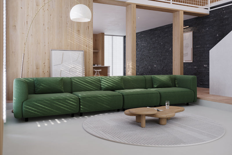 Puddo Modular Reversible Sectional Sofa with Pudding-Inspired Curved Arms
