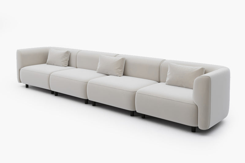 Puddo Modular Reversible Sectional Sofa with Pudding-Inspired Curved Arms