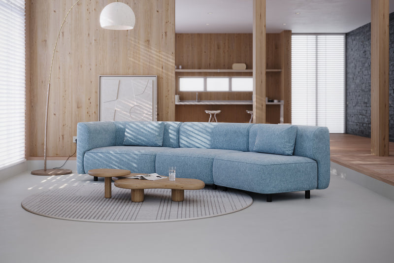 Puddo Modular Reversible Sectional Sofa with Pudding-Inspired Curved Arms