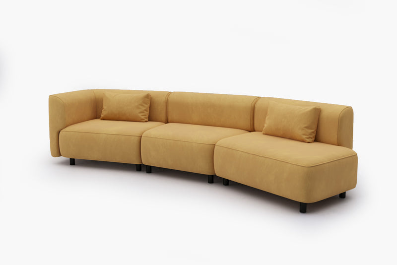 Puddo Modular Reversible Sectional Sofa with Pudding-Inspired Curved Arms