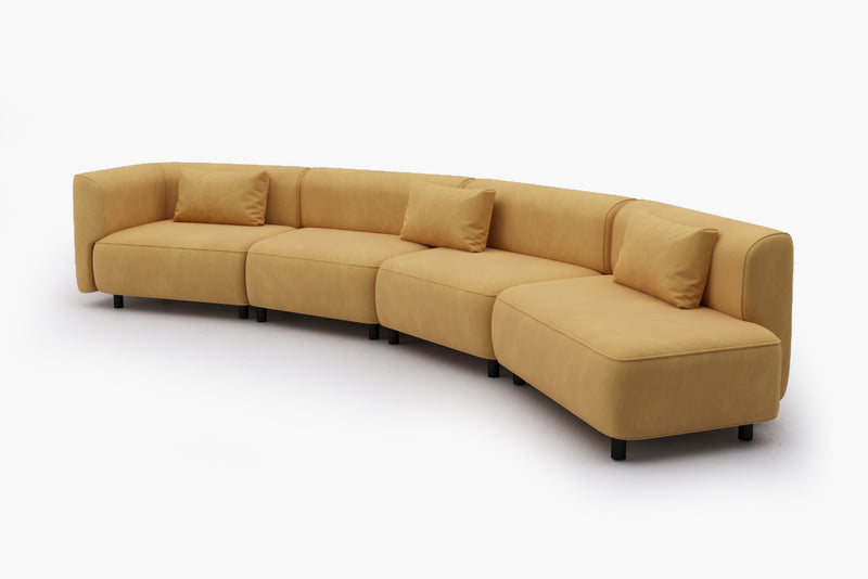 Puddo Modular Reversible Sectional Sofa with Pudding-Inspired Curved Arms