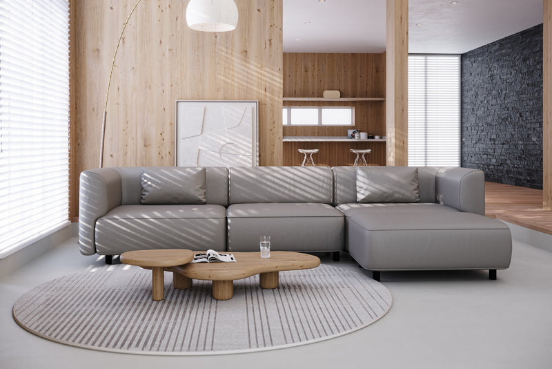 Puddo Modular Reversible Sectional Sofa with Pudding-Inspired Curved Arms