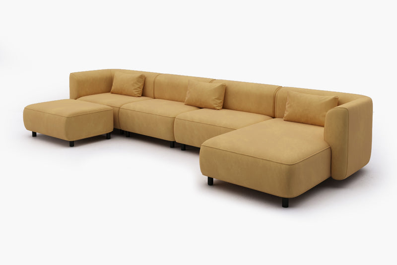 Puddo Modular Reversible Sectional Sofa with Pudding-Inspired Curved Arms