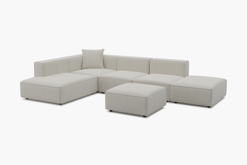 Tetro Reversible Sectional Modular Sofa Puzzle Design with Ottoman