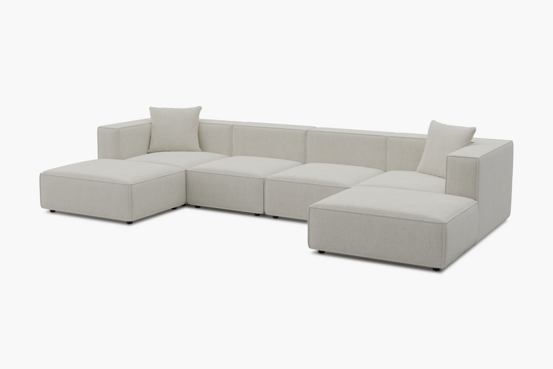 Tetro Reversible Sectional Modular Sofa Puzzle Design with Ottoman
