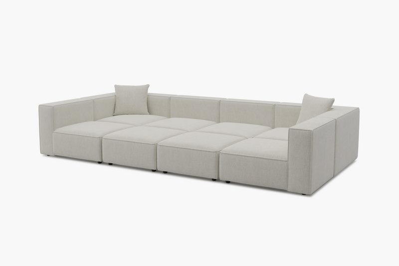 Tetro Reversible Sectional Modular Sofa Puzzle Design with Ottoman