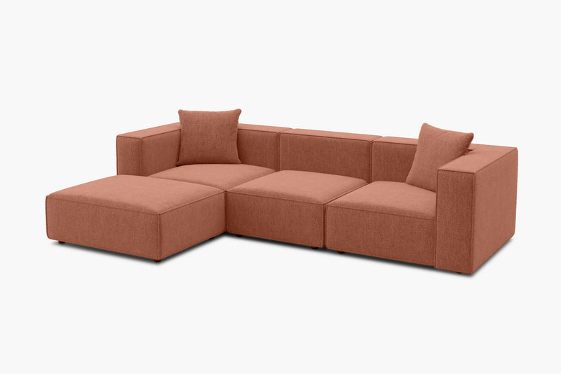 Tetro Reversible Sectional Modular Sofa Puzzle Design with Ottoman