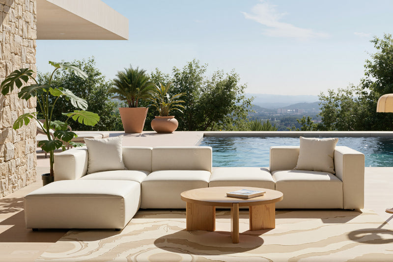 Tetro Custom Reversible Sectional Modular Sofa Puzzle Design with Ottoman