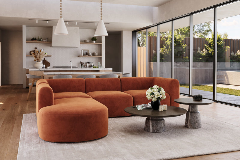 Arcadia Curved 4-Piece Chaise Sectional