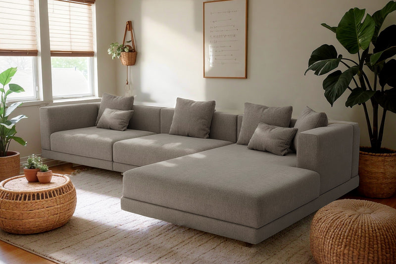 Lattiva Custom Oversized Modular Sofa with Clean Lines and Cloud-Like Dual-Layer Cushions