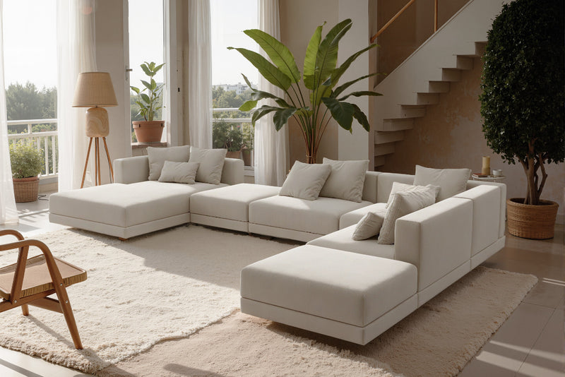 Lattiva Custom Oversized Modular Sofa with Clean Lines and Cloud-Like Dual-Layer Cushions