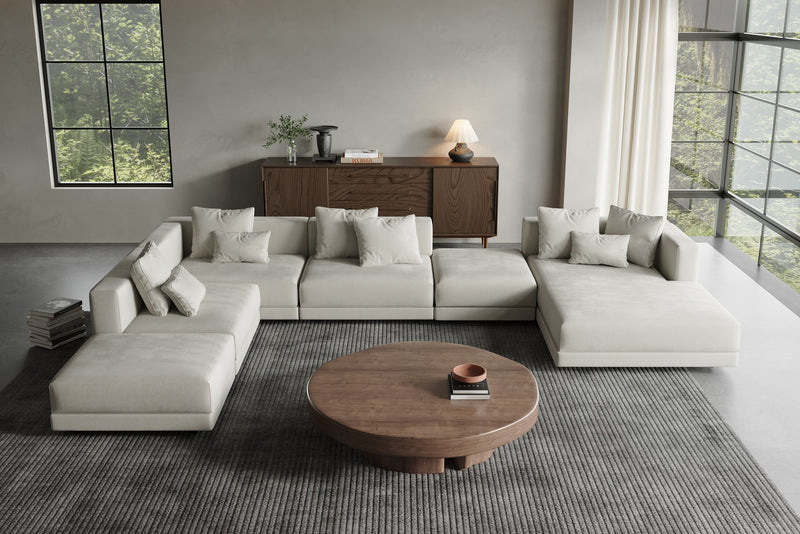 Lattiva Oversized Modular Sofa with Clean Lines and Cloud-Like Dual-Layer Cushions