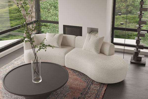 Curvo Contemporary Modular Sofa with Organic Curve and Plush Deep Seat